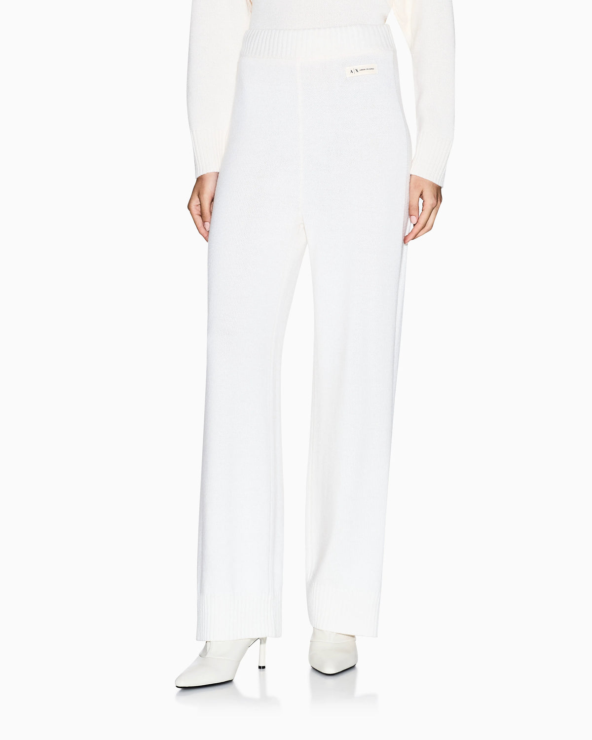 Wool blend knitted trousers