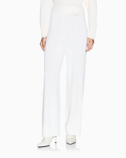 Wool blend knitted trousers