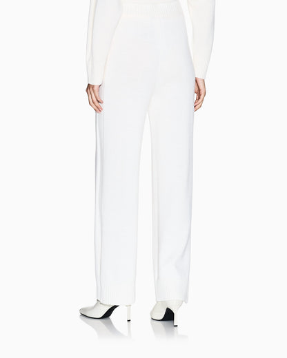 Wool blend knitted trousers