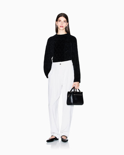 Cropped chenille sweater