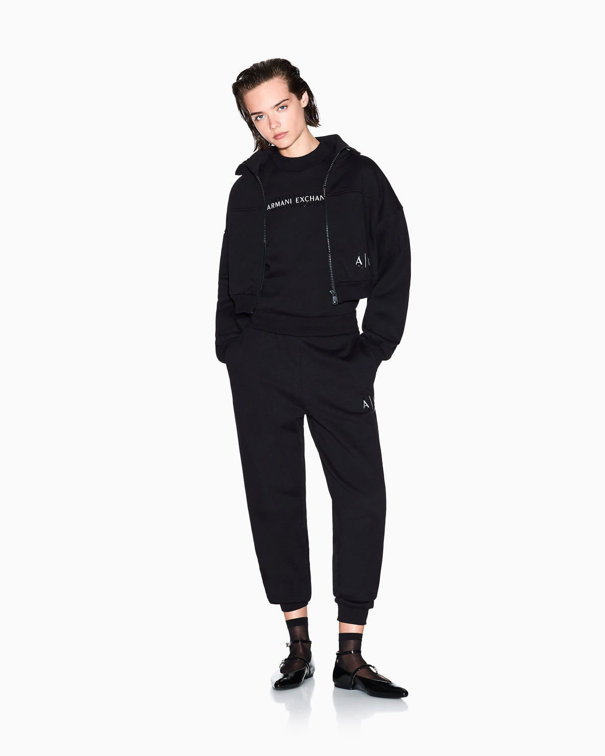Cotton blend sweatshirt with oversized fit