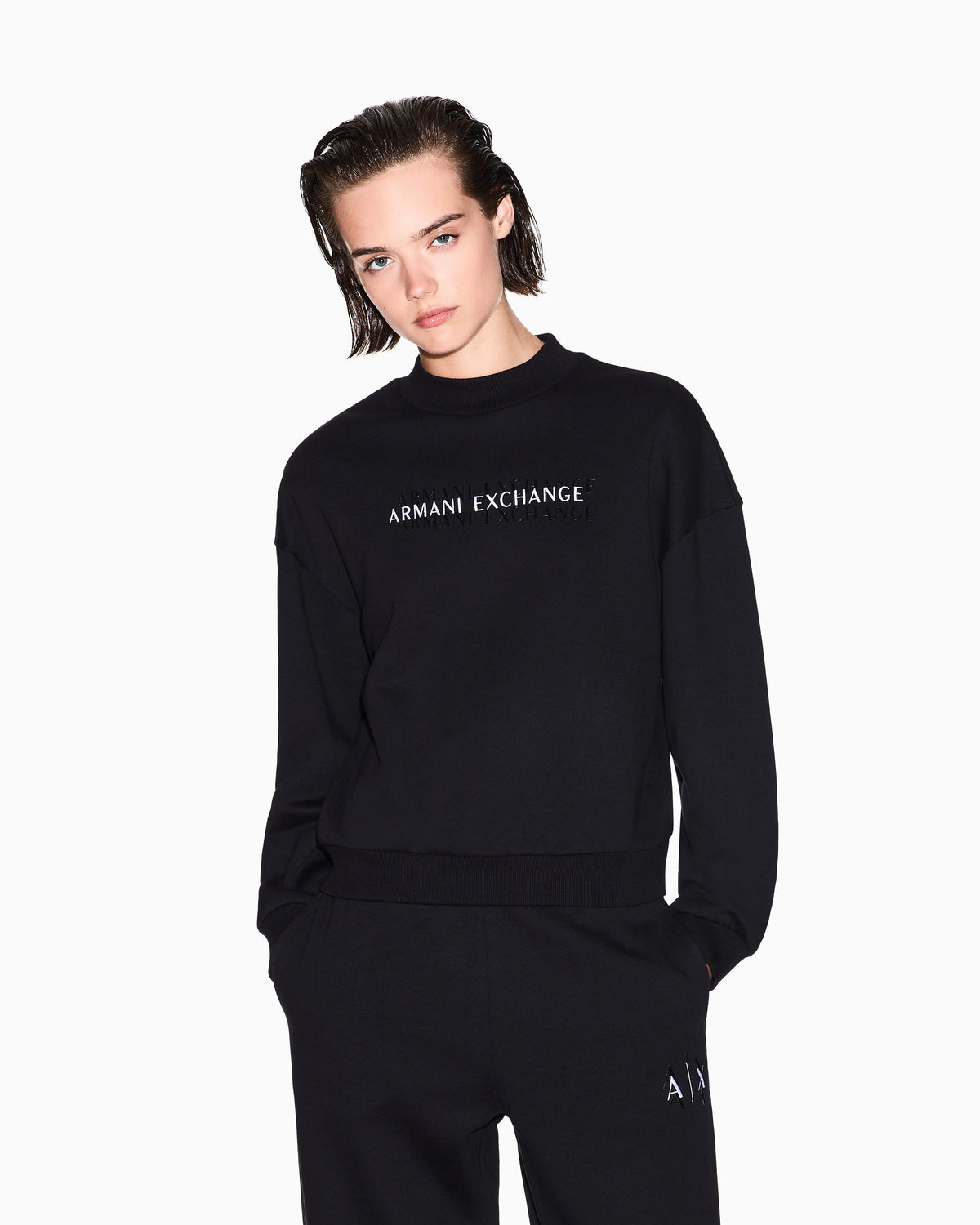 Cotton blend sweatshirt with oversized fit