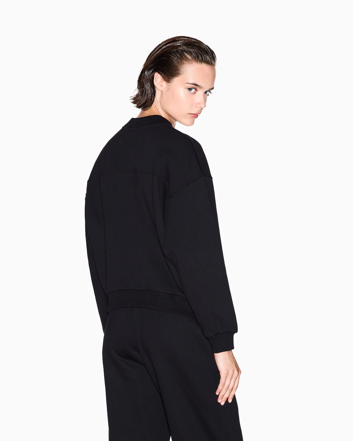 Cotton blend sweatshirt with oversized fit