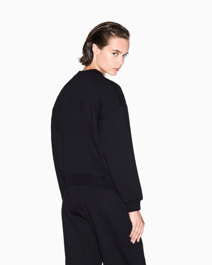 Cotton blend sweatshirt with oversized fit