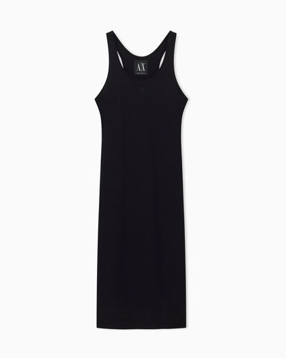 Fitted sleeveless midi dress in stretch viscose ponte Icon