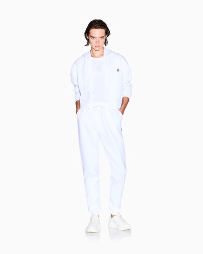Full-zip hoodie Icon in stretch cotton with embroidered logo