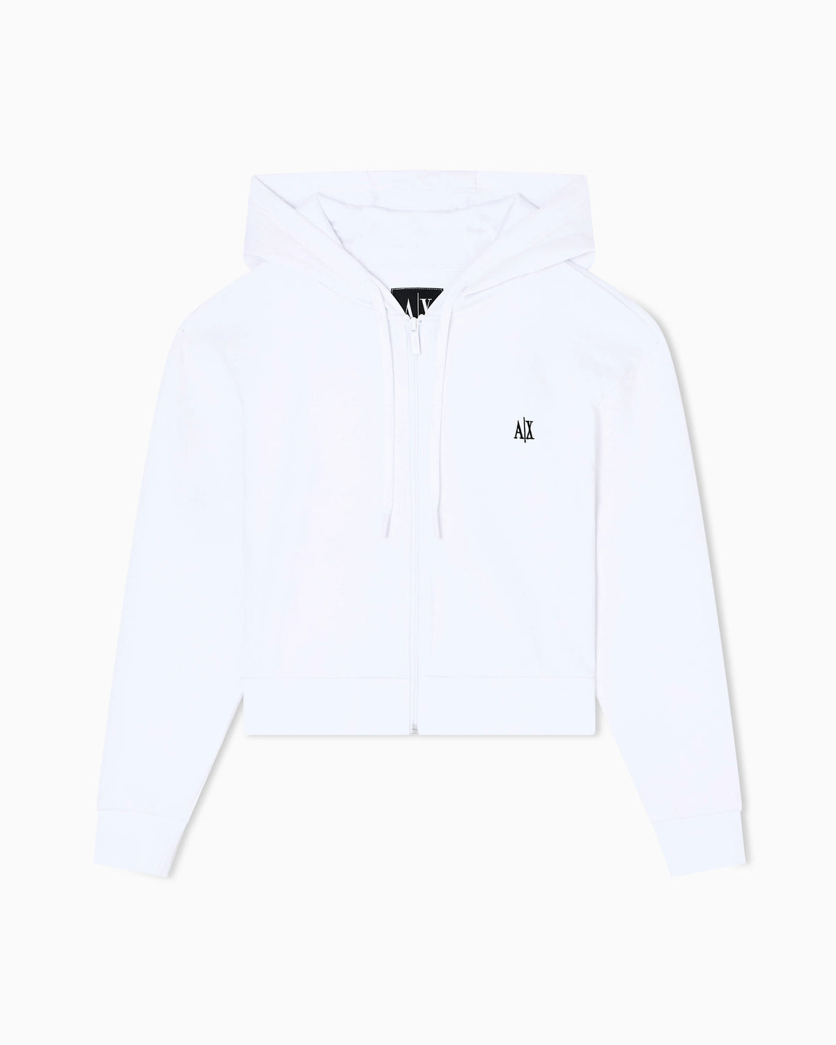 Full-zip hoodie Icon in stretch cotton with embroidered logo