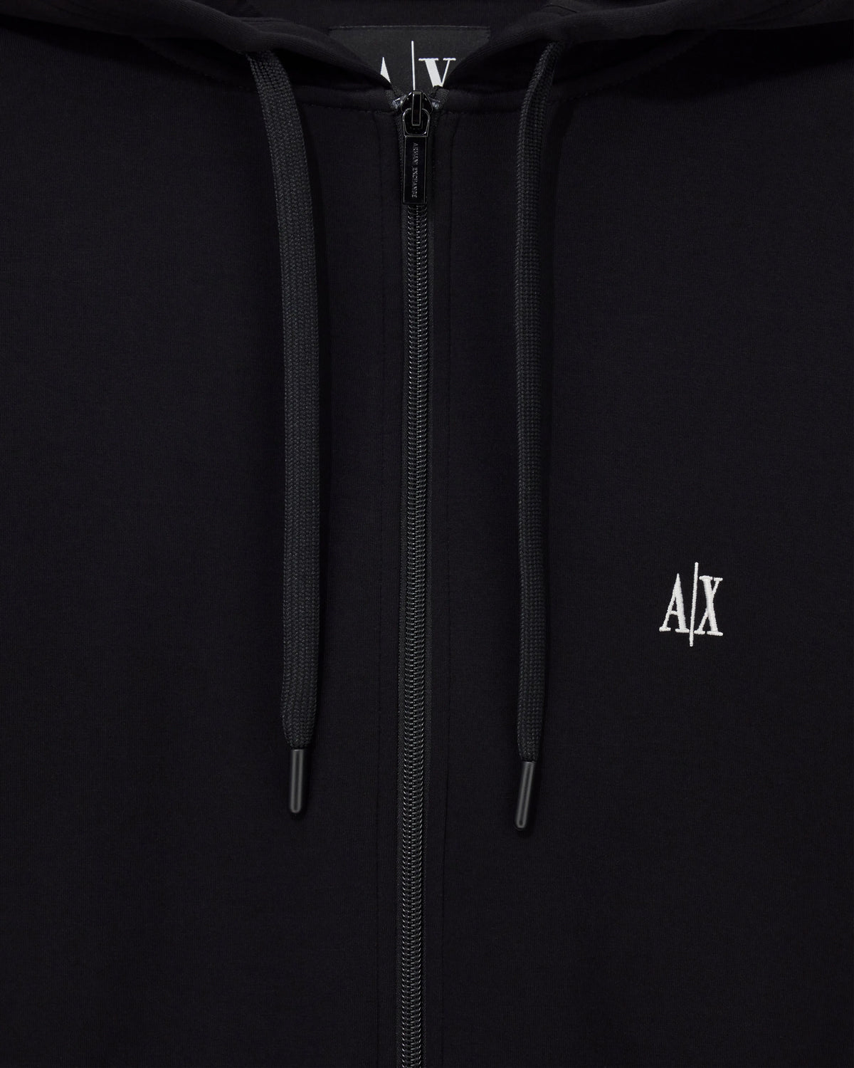 Full-zip hoodie Icon in stretch cotton with embroidered logo