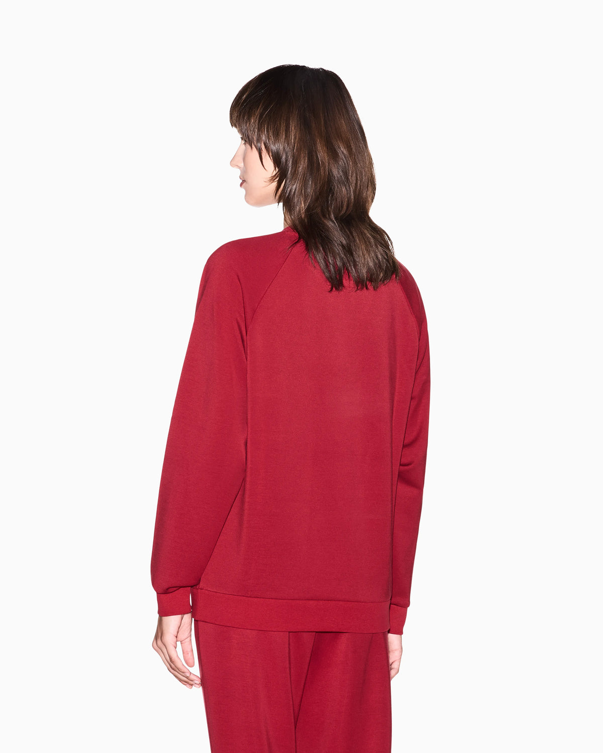 Crew neck sweatshirt in viscose with embossed logo Icon