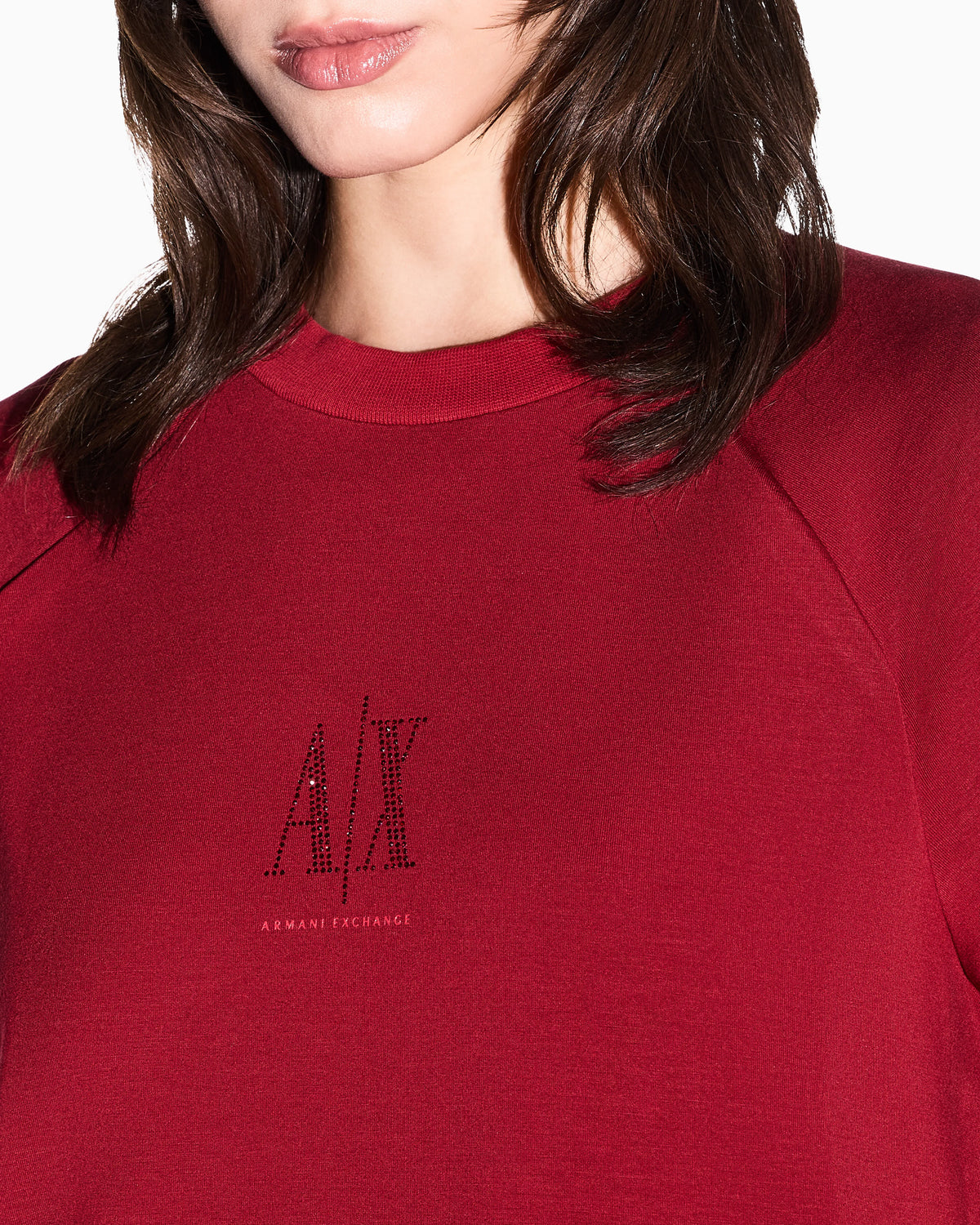 Crew neck sweatshirt in viscose with embossed logo Icon