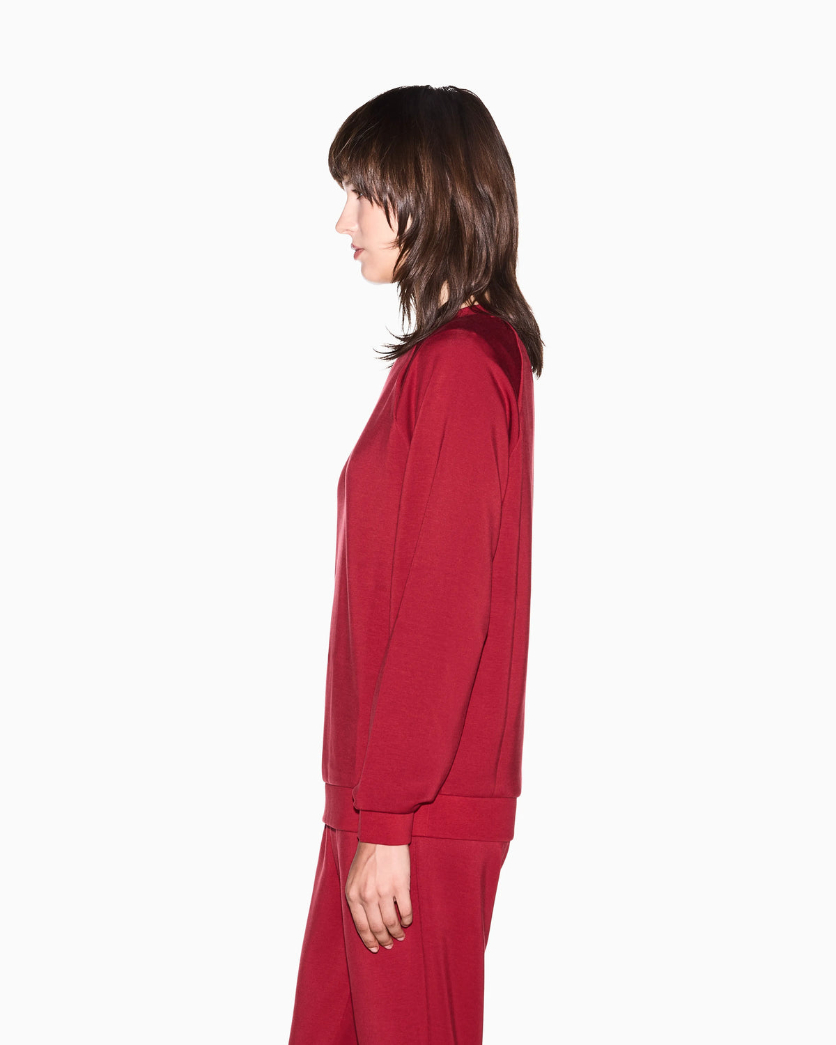 Crew neck sweatshirt in viscose with embossed logo Icon