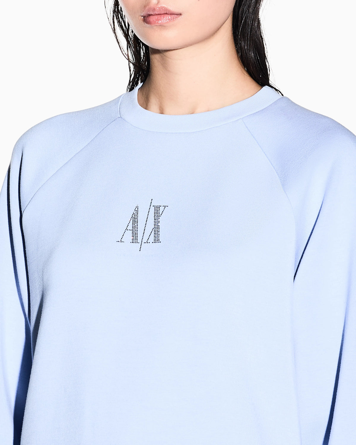 Crew neck sweatshirt in viscose with embossed logo Icon