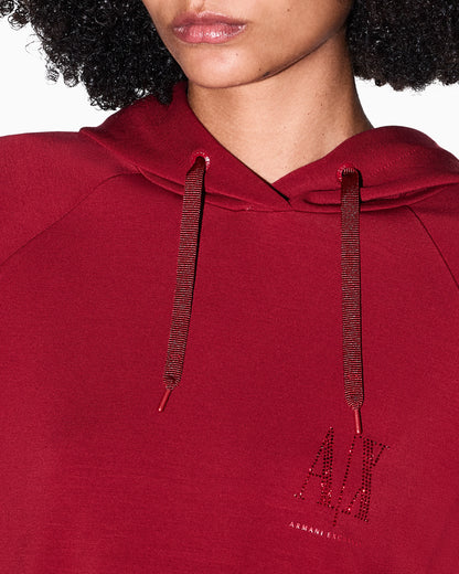 Hoodie in stretch viscose scuba with drawstring Icon