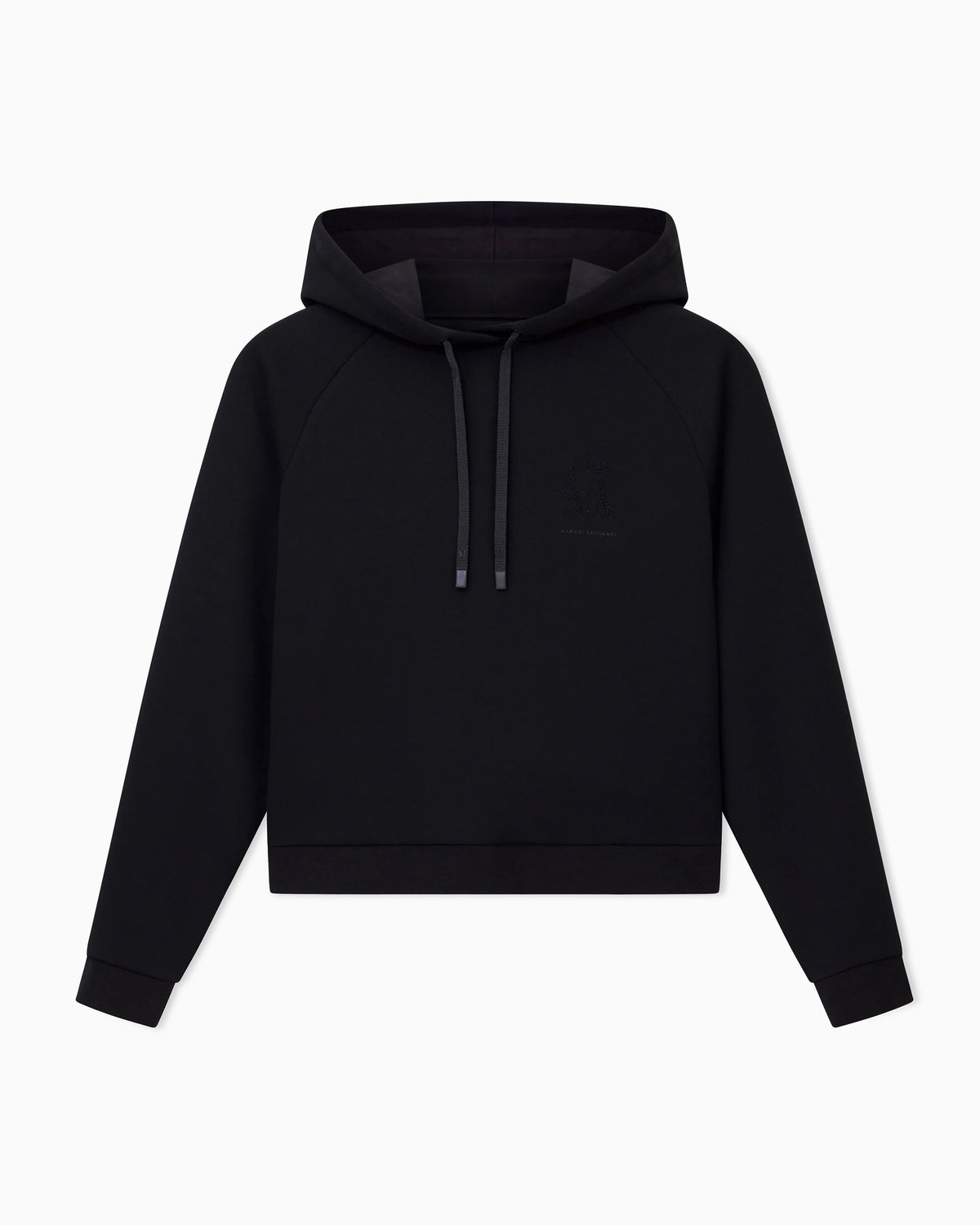 Hoodie in stretch viscose scuba with drawstring Icon