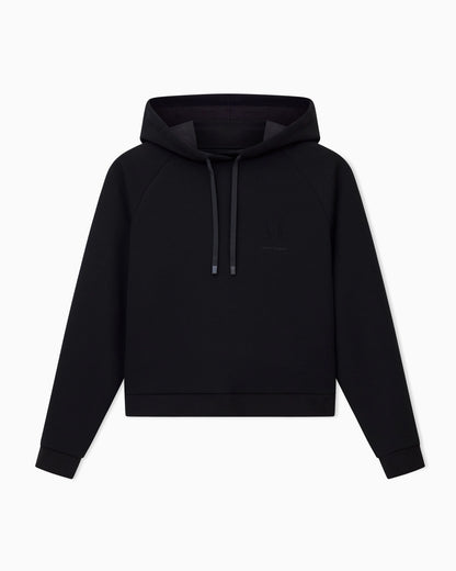 Hoodie in stretch viscose scuba with drawstring Icon