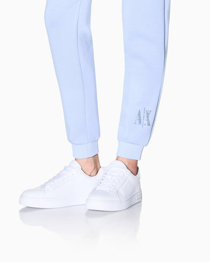 Joggers in viscose stretch scuba with ribbed cuffs Icon