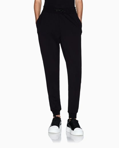 Joggers in viscose stretch scuba with ribbed cuffs Icon