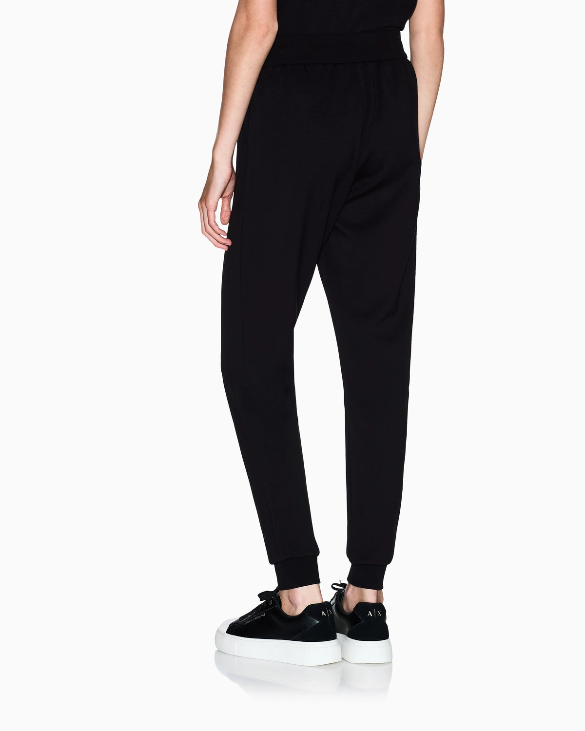 Joggers in viscose stretch scuba with ribbed cuffs Icon