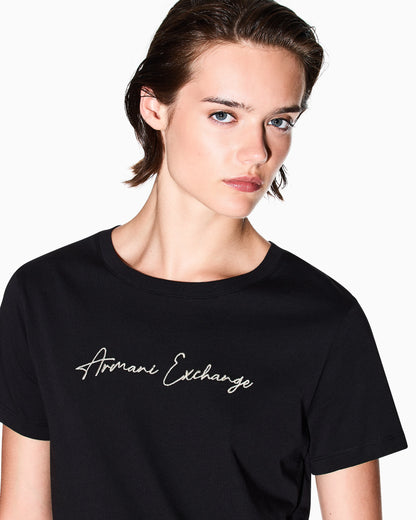 Jersey t-shirt with a crew neck Essential Logo Signature
