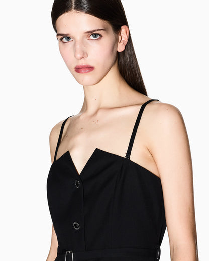 Mini dress with V-neck