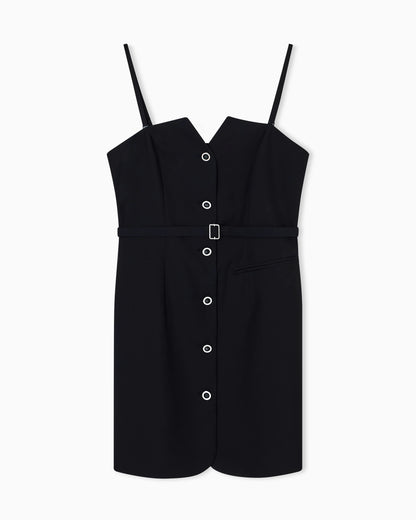 Mini dress with V-neck