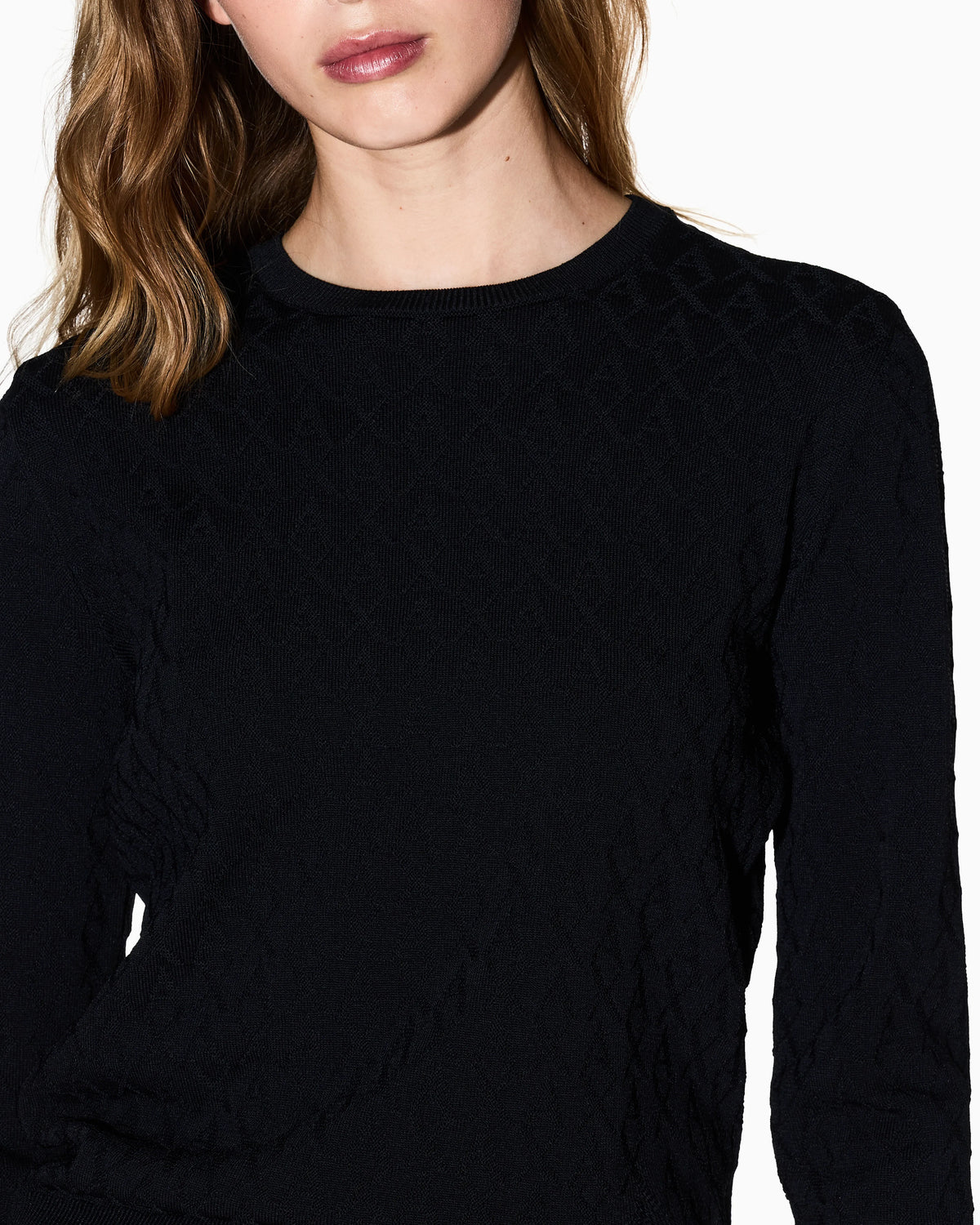 Jacquard sweater with diamond logo in viscose Essential