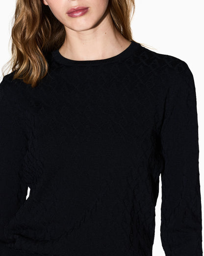 Jacquard sweater with diamond logo in viscose Essential