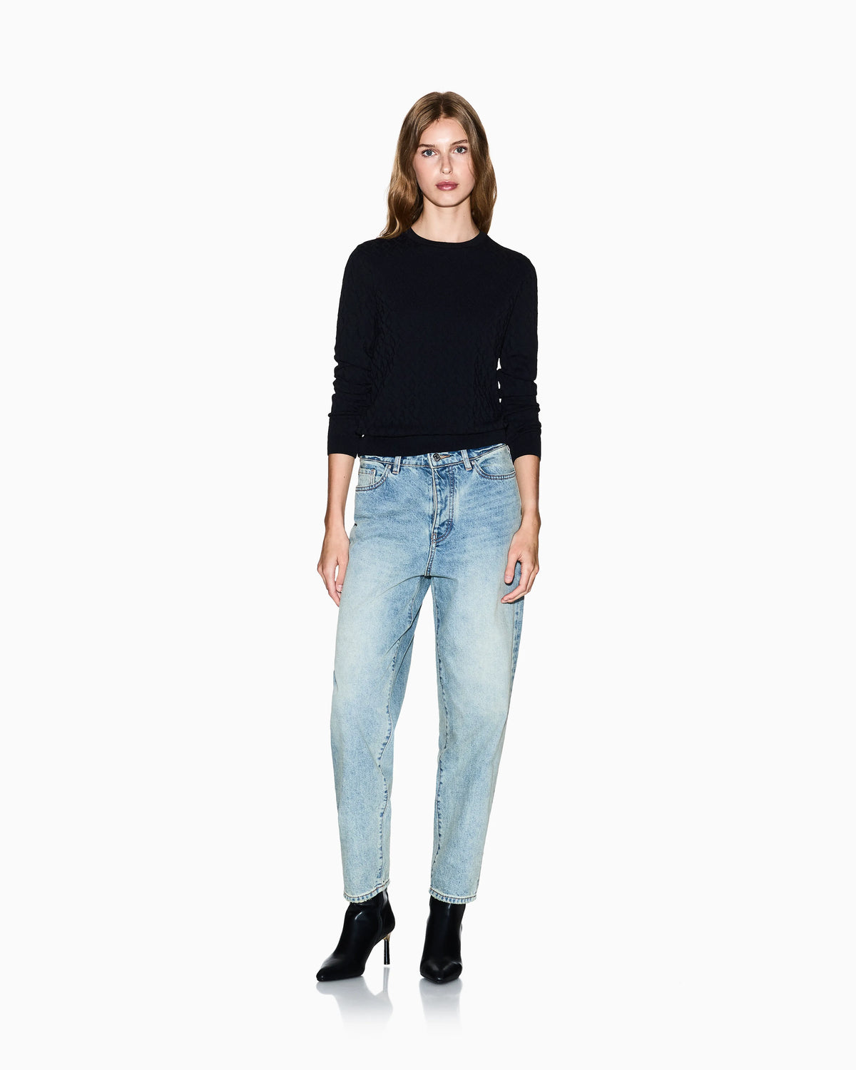 Jacquard sweater with diamond logo in viscose Essential