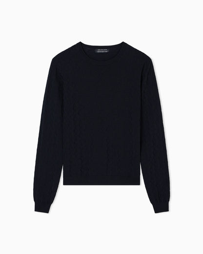 Jacquard sweater with diamond logo in viscose Essential