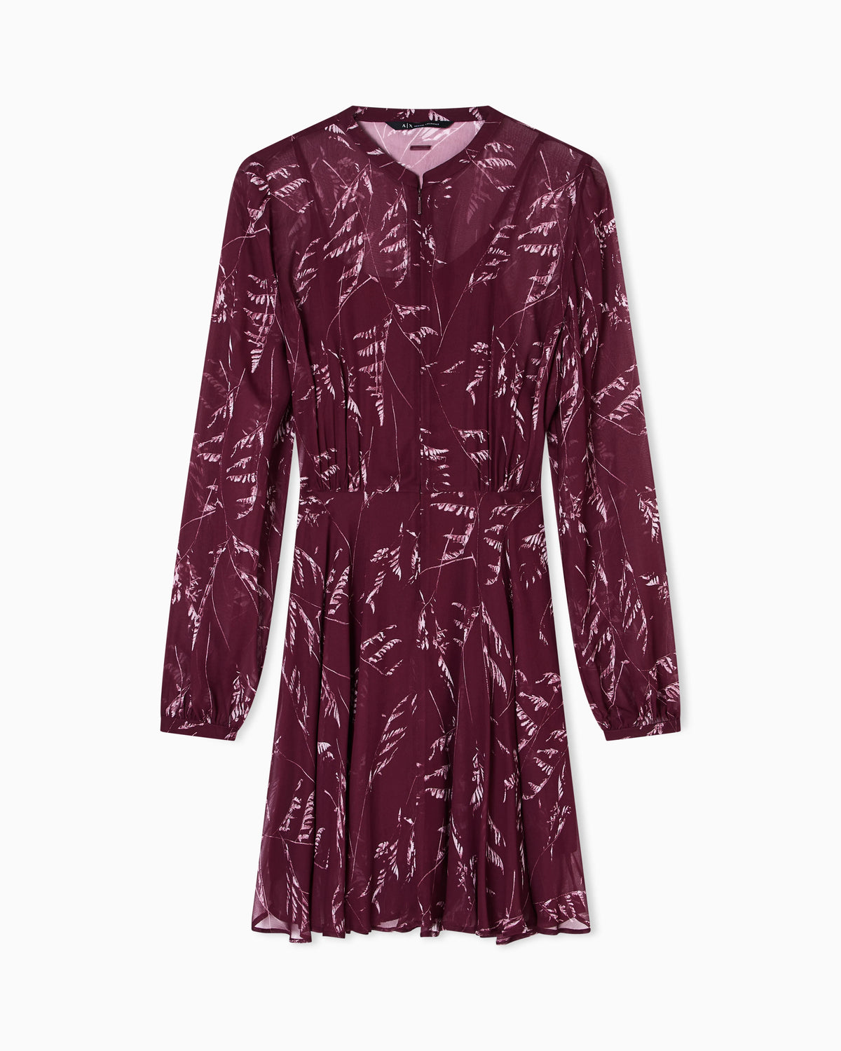 Foliage Print Chiffon Midi Dress