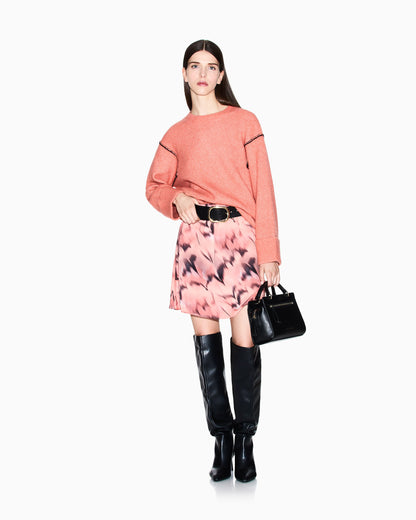 Abstract print miniskirt