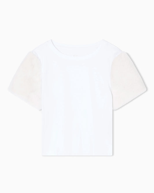 T-shirt with plush sleeves