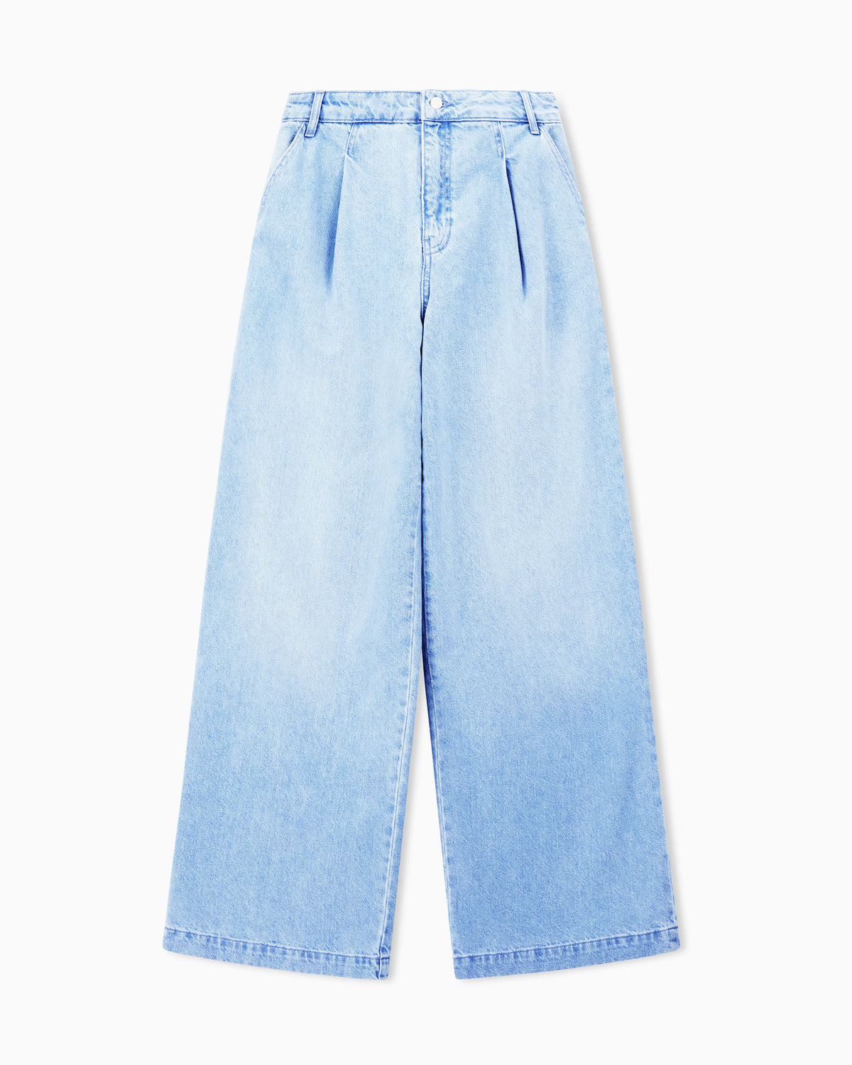 Wide-leg light denim jeans