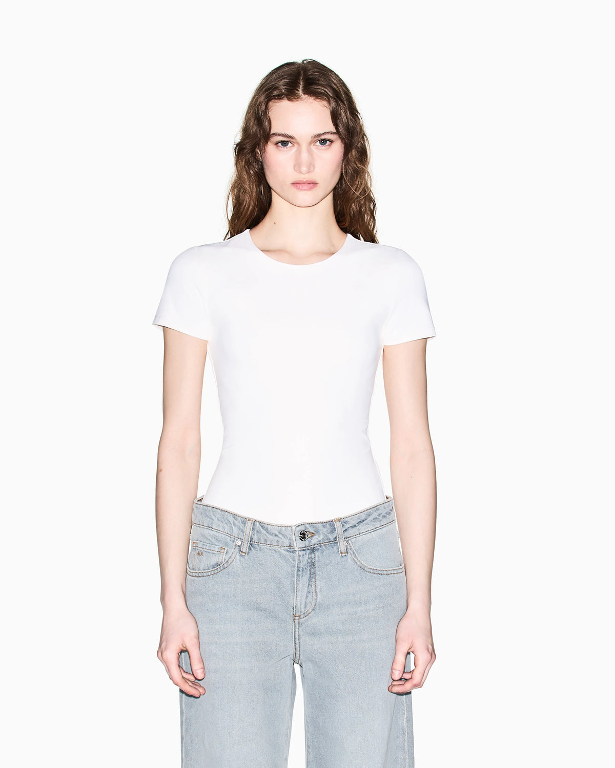 Technical slim fit top in jersey Essential Logo Signature
