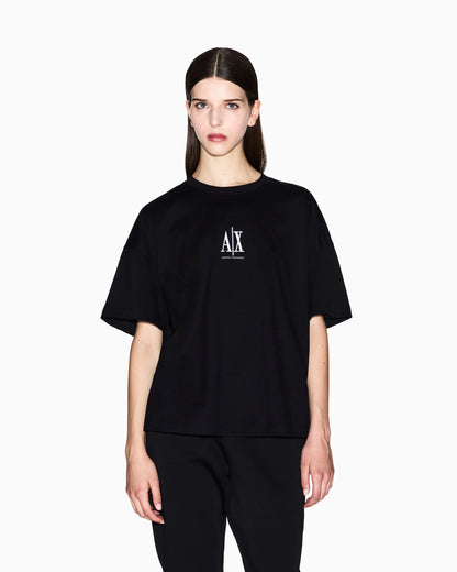 Boxy fit t-shirt in heavy cotton jersey with logo Icon