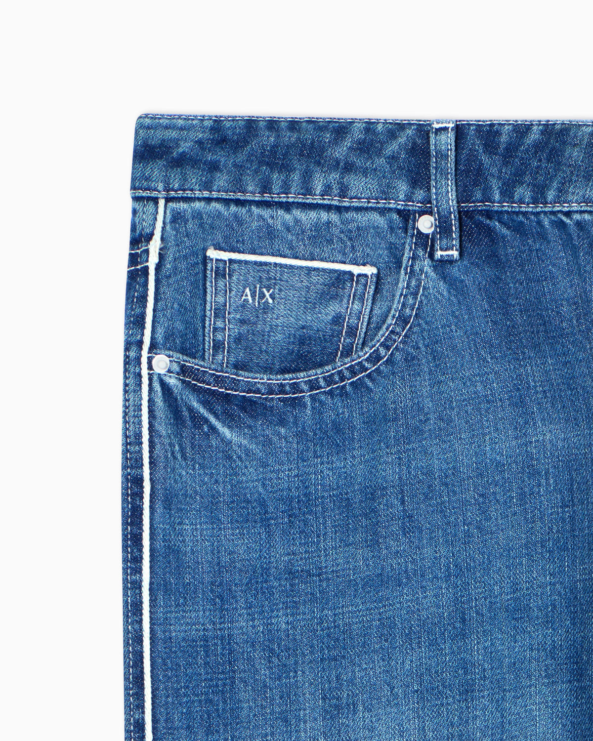 Loose Fit Mid-Blue Rigid Denim Jeans