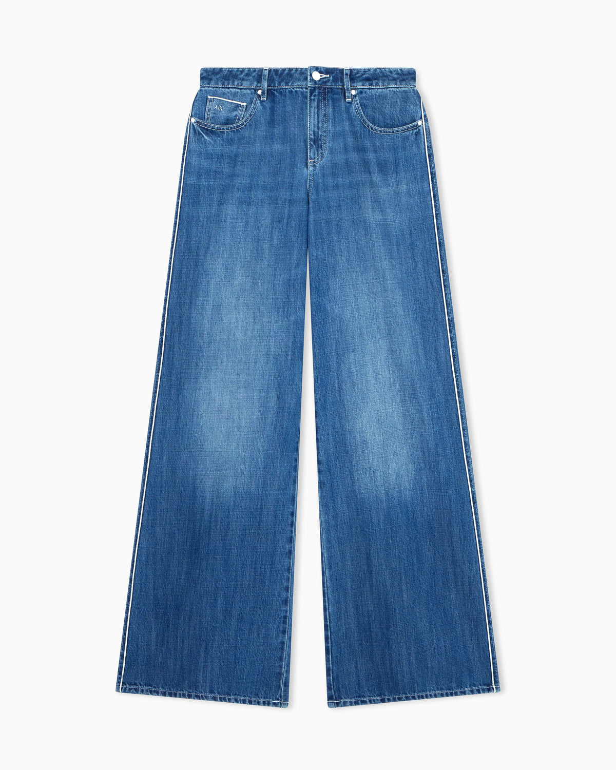 Loose Fit Mid-Blue Rigid Denim Jeans