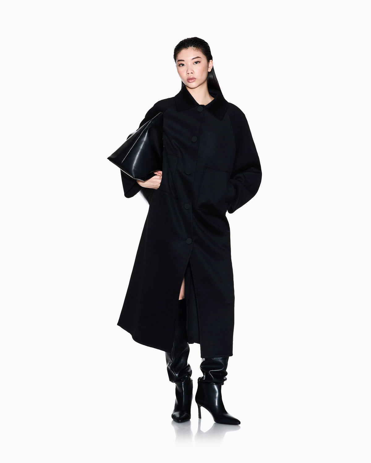 Long coat in soft fabric