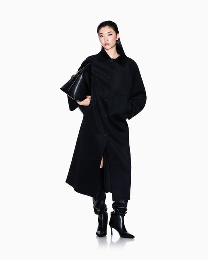 Long coat in soft fabric