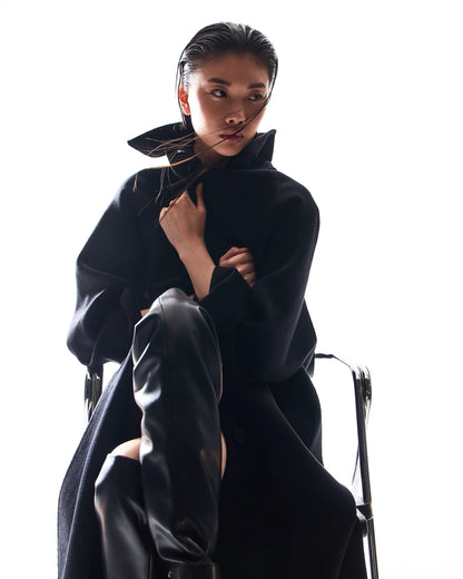 Long coat in soft fabric