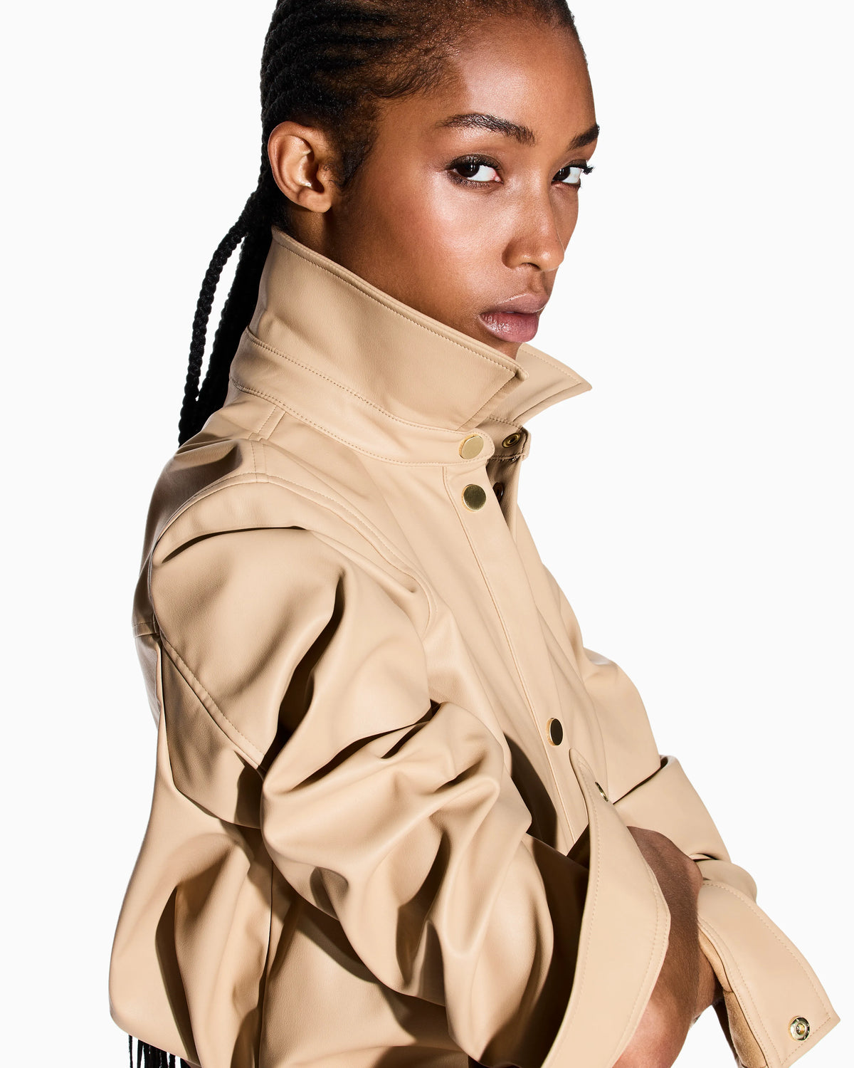 Faux leather shirt