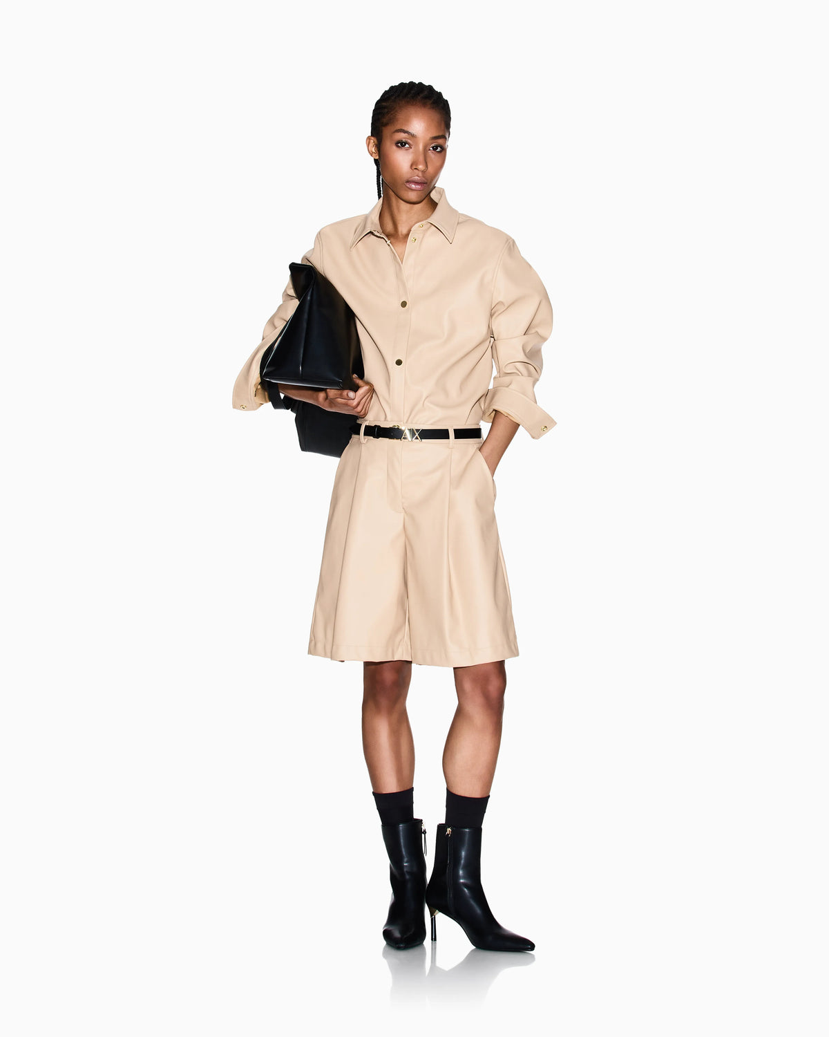 Faux leather shirt
