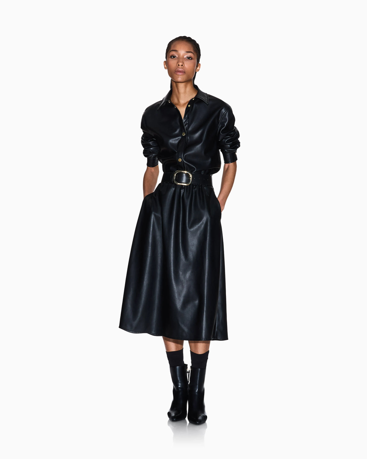 Faux leather shirt