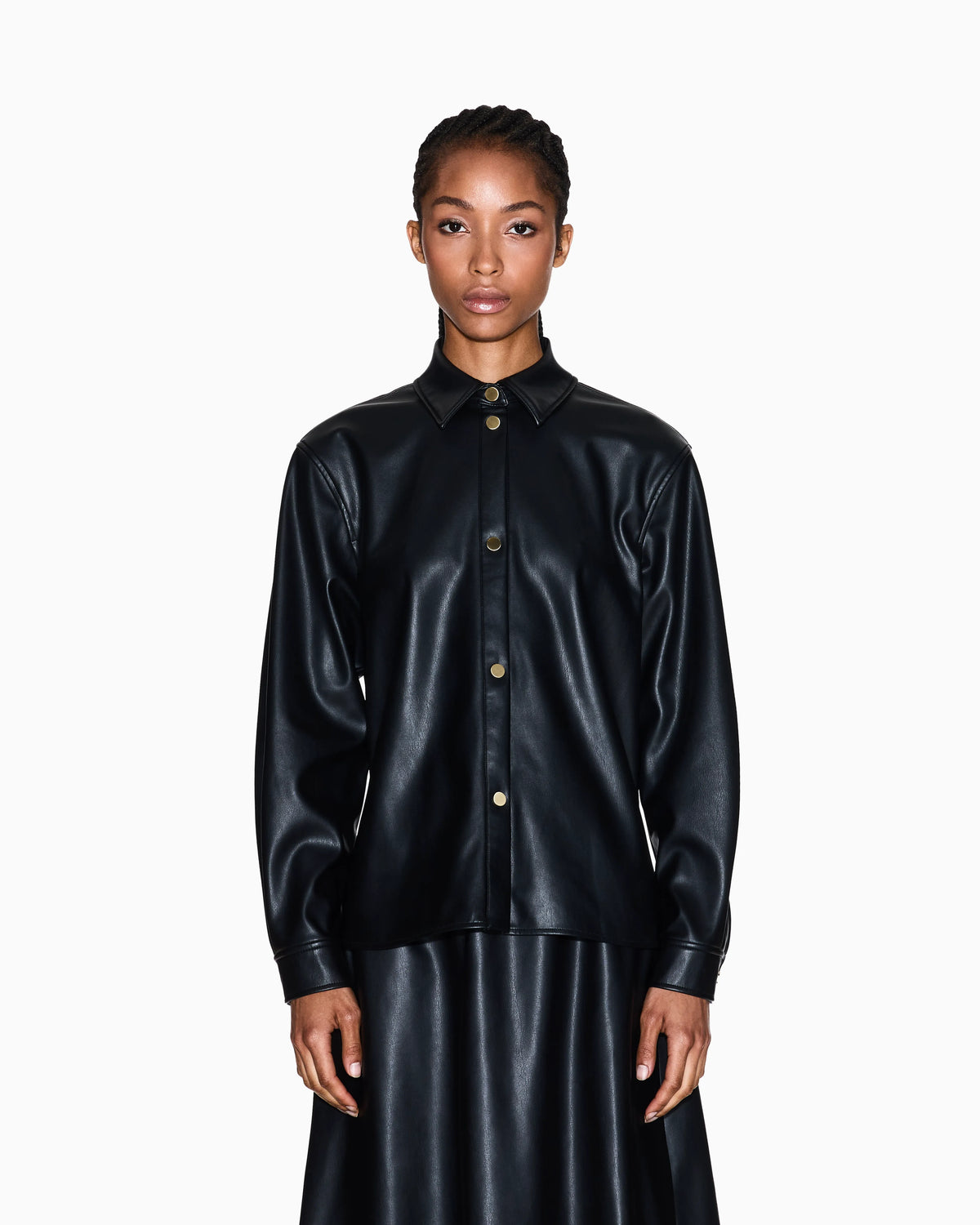 Faux leather shirt