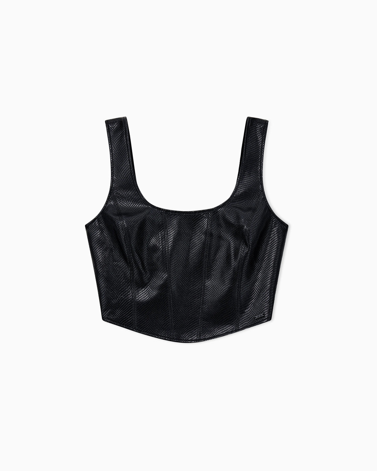 Faux leather top