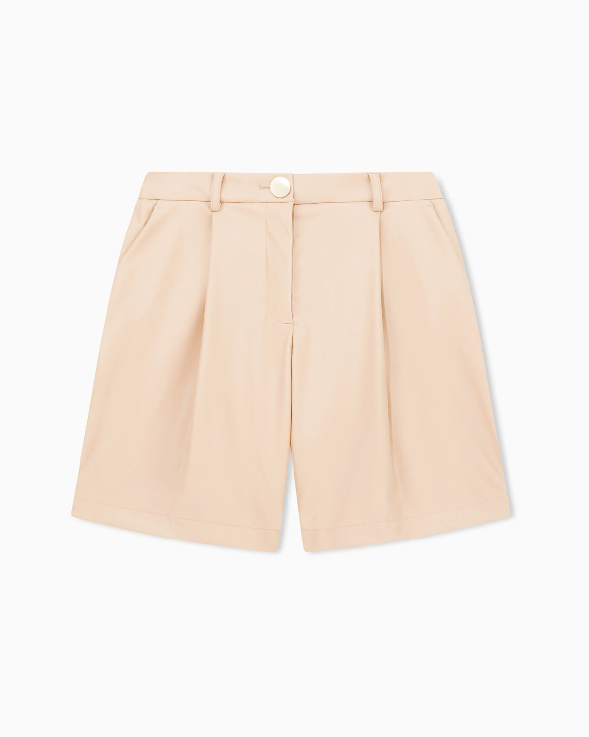 Oversized faux leather Bermuda shorts