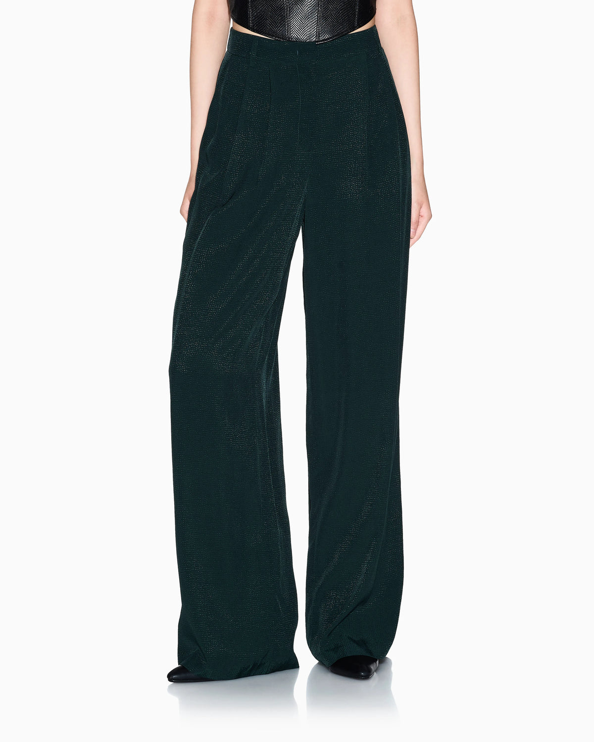 Wide trousers in textured fabric