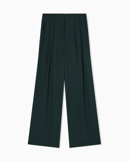 Wide trousers in textured fabric