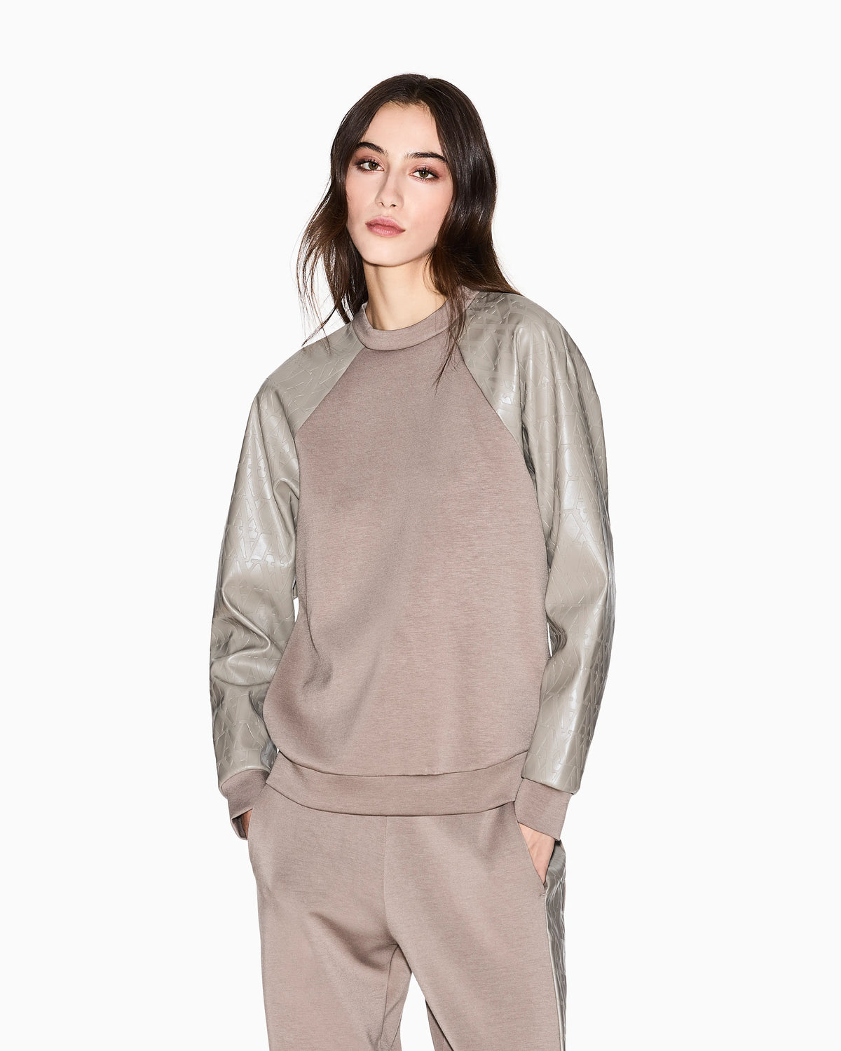 Sweatshirt with contrasting sleeves