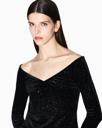 Glitter fabric sweater